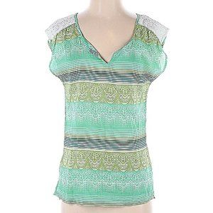 Prana Green Paisley Sleeveless Blouse